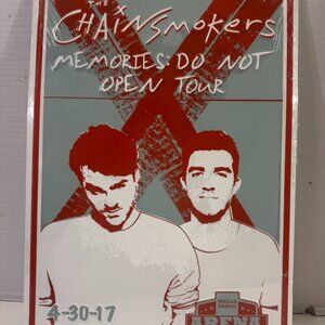 The Chainsmokers band des moines iowa tour 18" wall decor tin